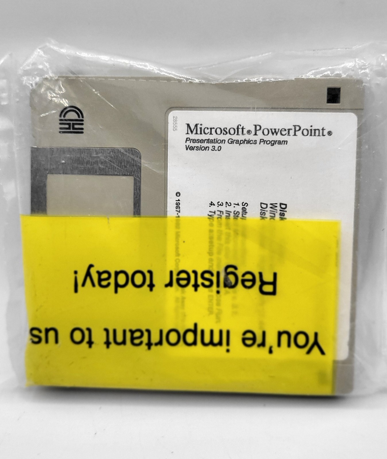 Vintage 1992 Microsoft PowerPoint 3.0 For Windows 5 Install Disks 3.5" SEALED 