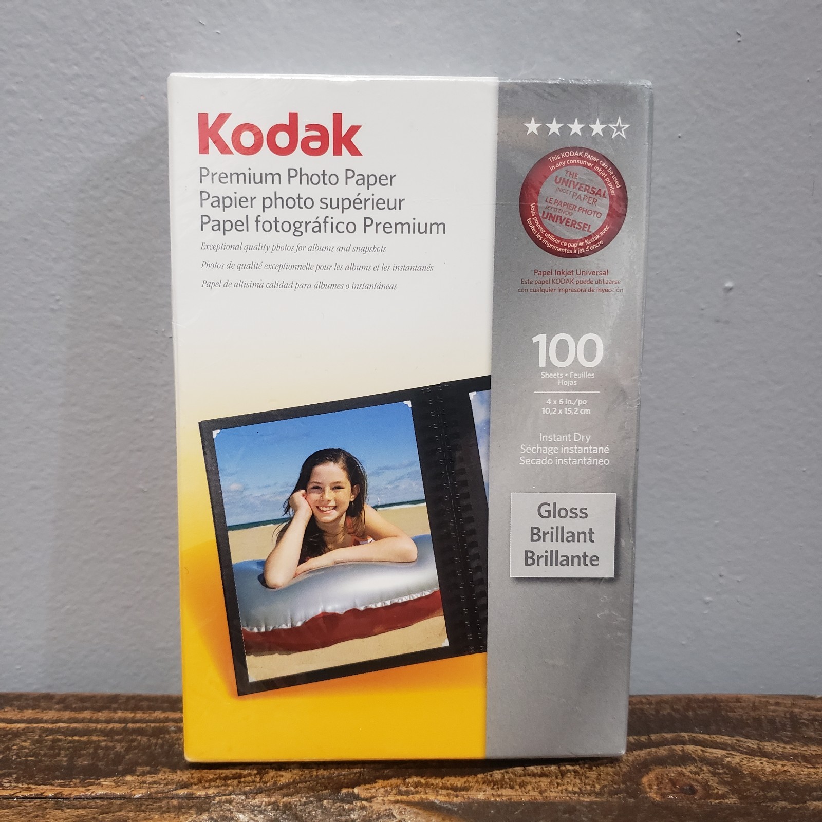 Kodak Premium Gloss Photo Paper 4x6 Instant Dry Inkjet 100 Sheets New 