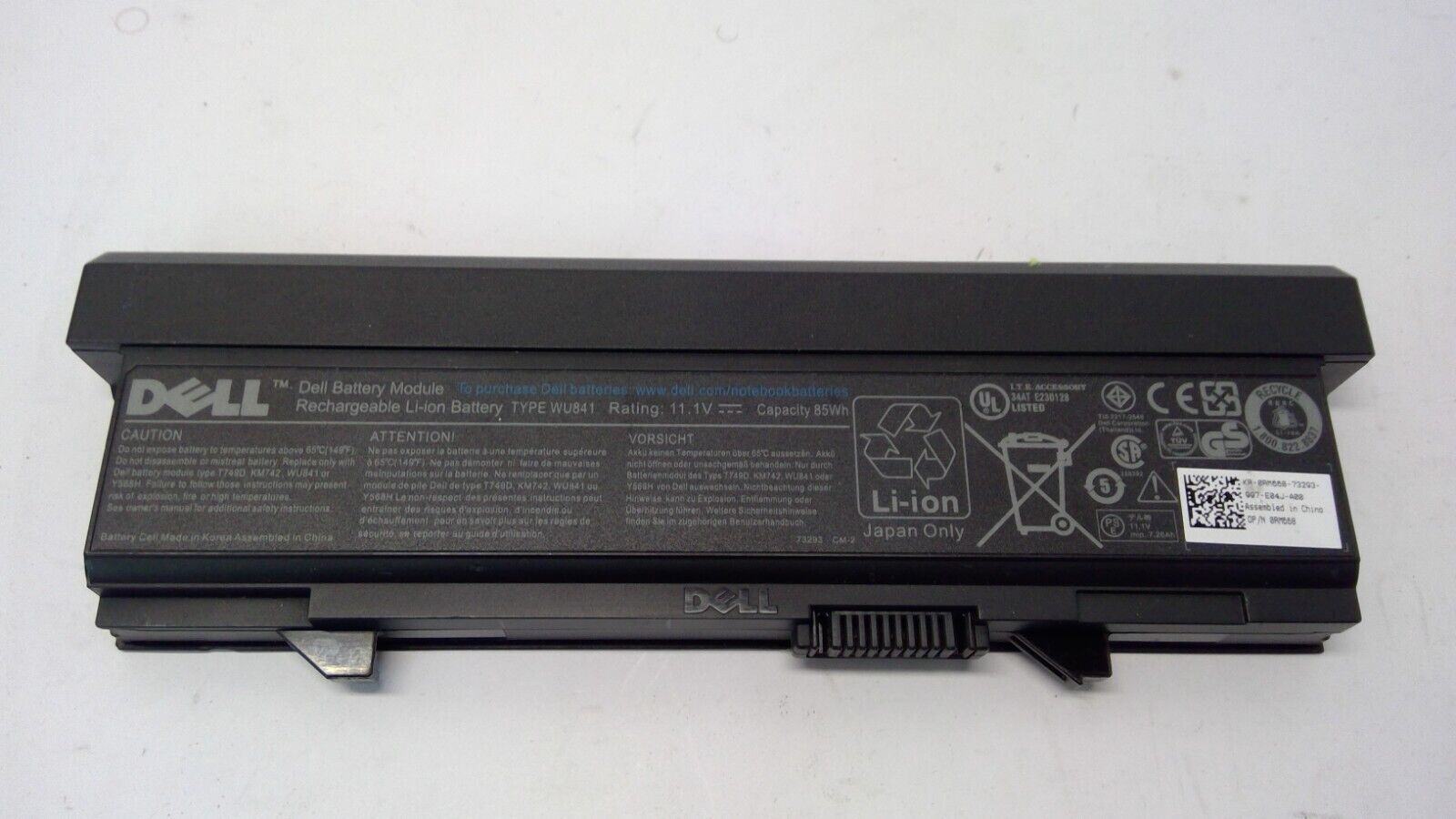 Genuine Dell WU841 Latitude Laptop Battery E5400 E5410 E5500 E5510 6-Cell 86Wh