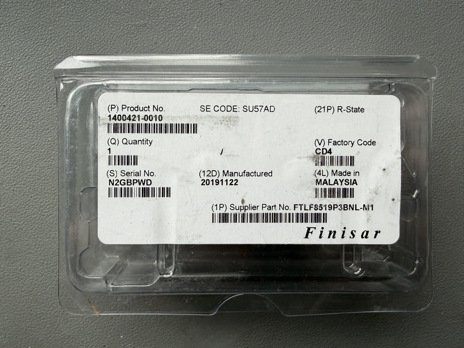 Marconi / Finisar SU57AD RDH  1400421-0010 850nm MMF SFP-SX