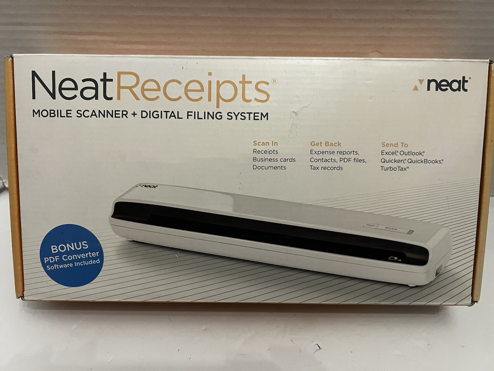 Mobile Scanner Neat Receipts NM 1000 + Digital File System In Box PC