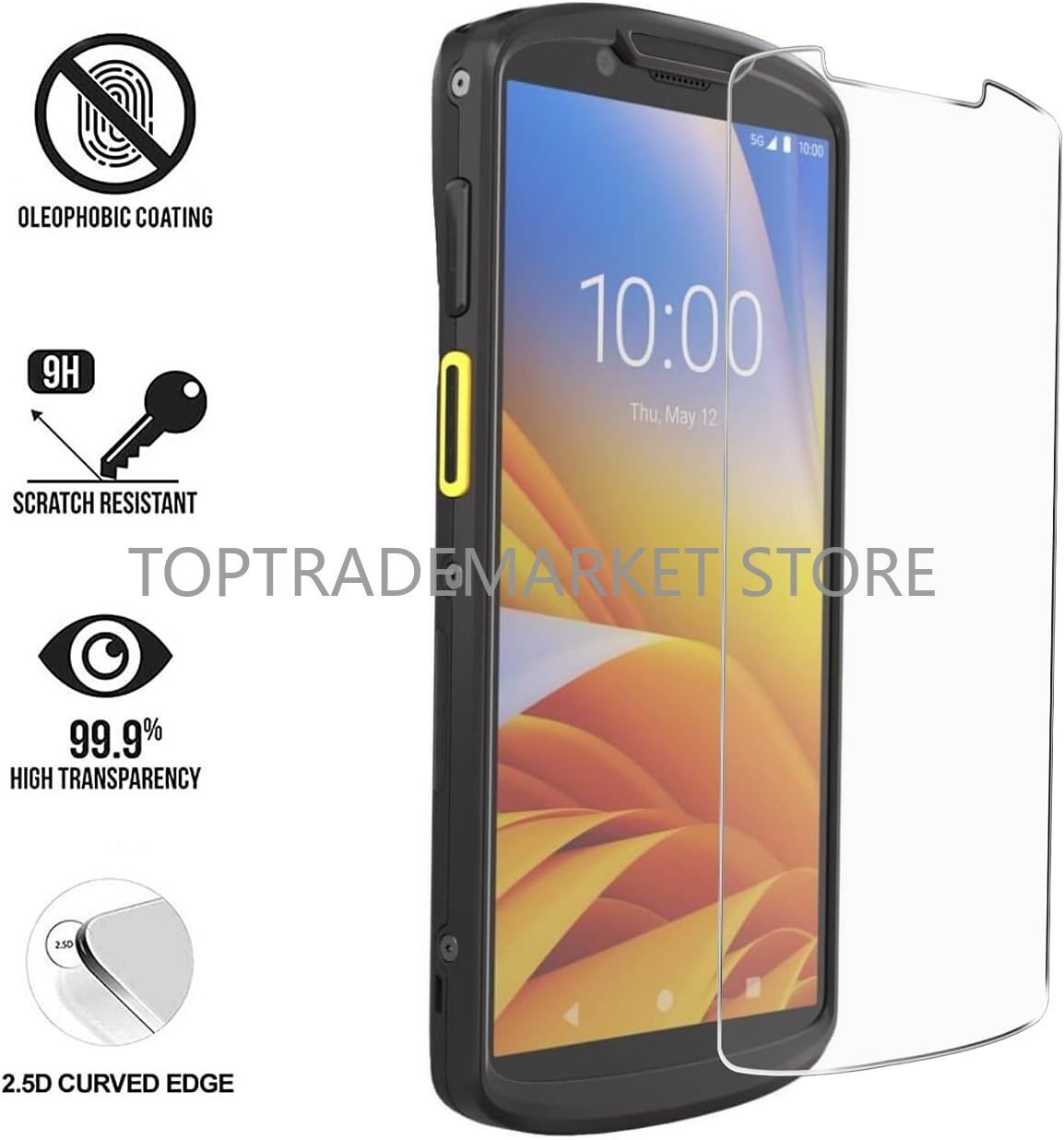 US 3PCS Tempered Glass Screen Protector for Zebra Symbol TC53 TC58