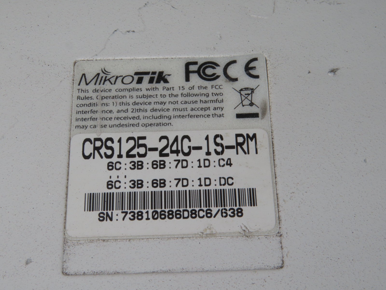 MikroTik CRS125-24G-1S+RM