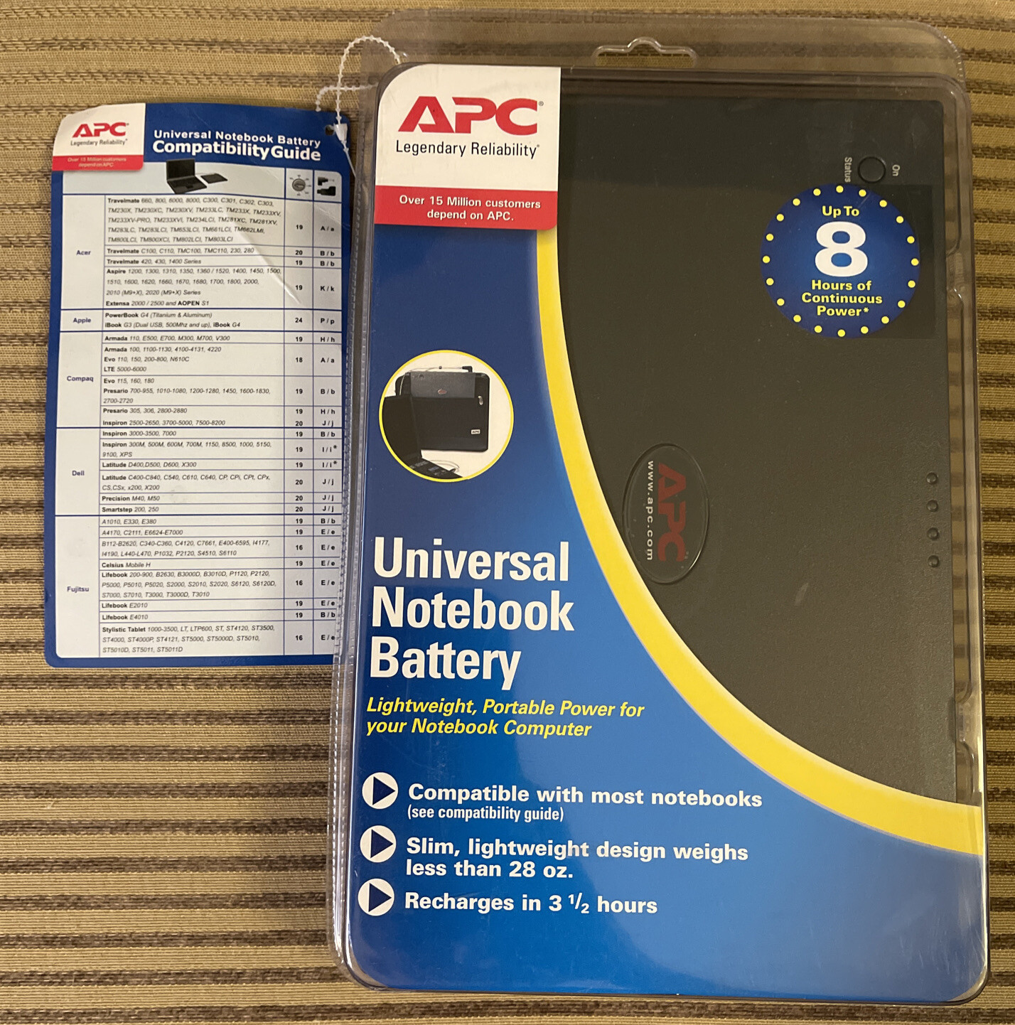 Brand New APC UPB80 Universal Notebook Battery for Laptop Notebook 15-24V Sealed