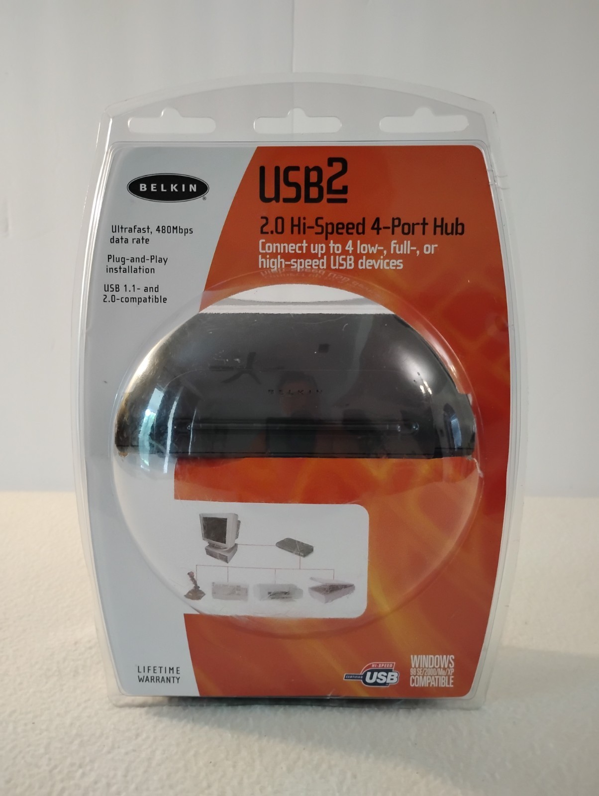 Belkin Model F5U224 2.0 Hi-Speed USB 4-Ports External Hub Sealed New.