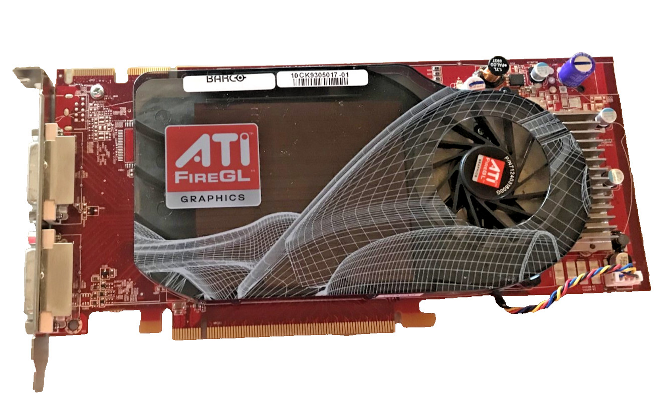 BARCO ATI FIREGL MXRT 5200 512MB GDDR4  109-B10131-20 DUAL DVI GRAPHICS CARD