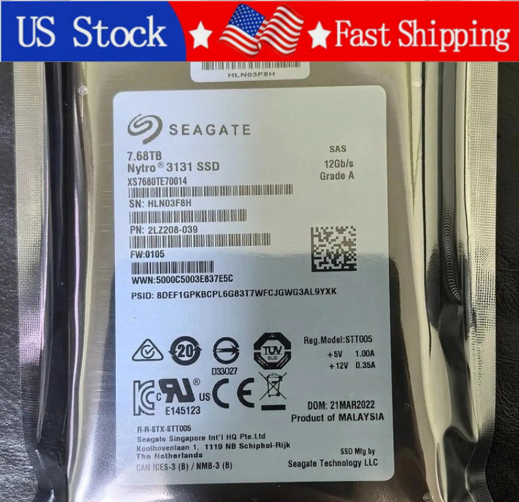 New Seagate Nytro 3131 2.57.68TB " SAS 12G XS7680TE70014 SSD Solid State Drive