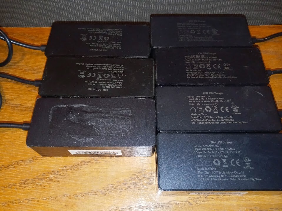 LOT OF 7 Genuine Shenzhen SOY-30W-220 30W PD Charger TYPE C USB 