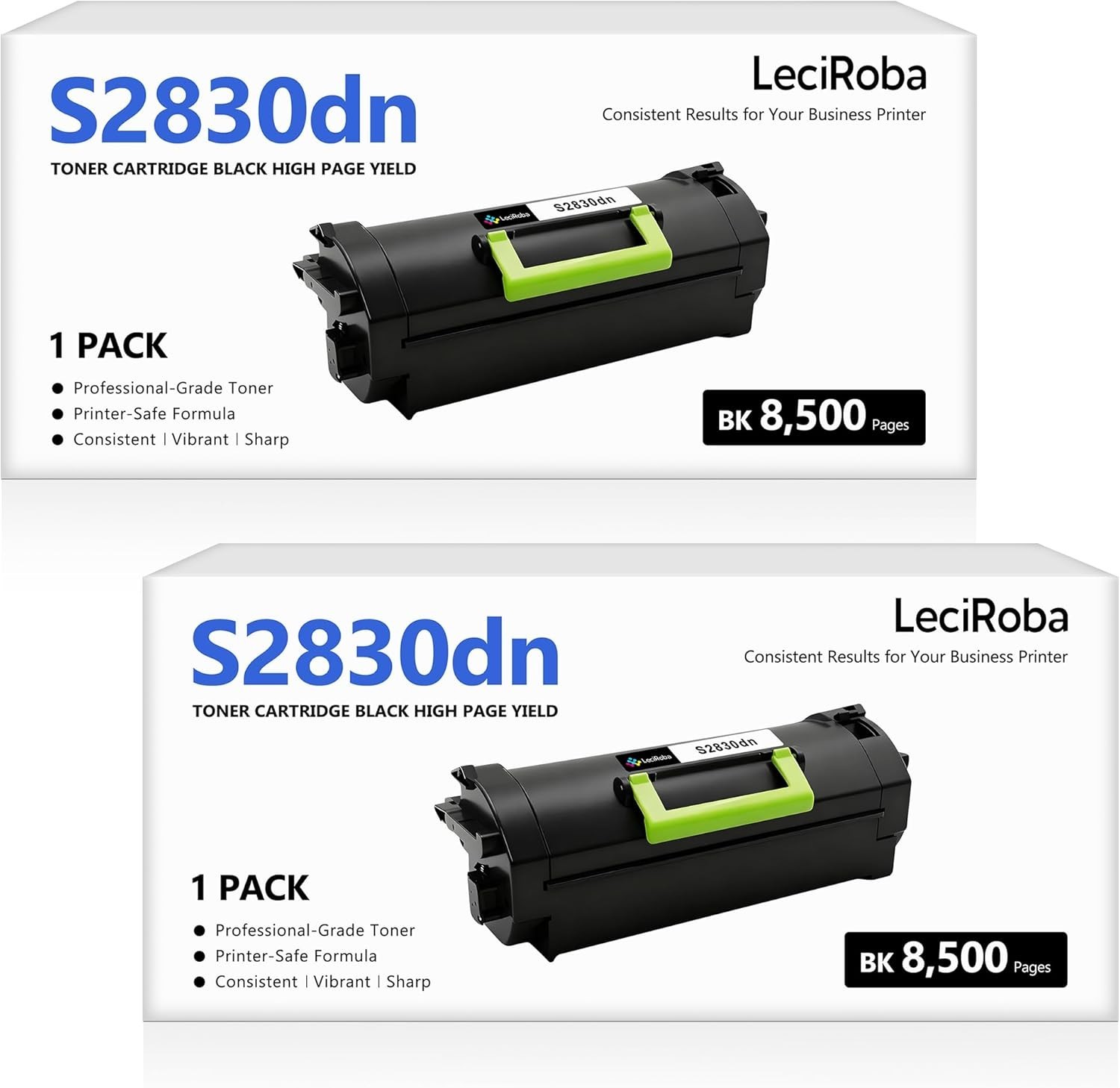 S2830dn S2830 High Capacity Black Toner Cartridge Replacement Dell Printer 2-Pac