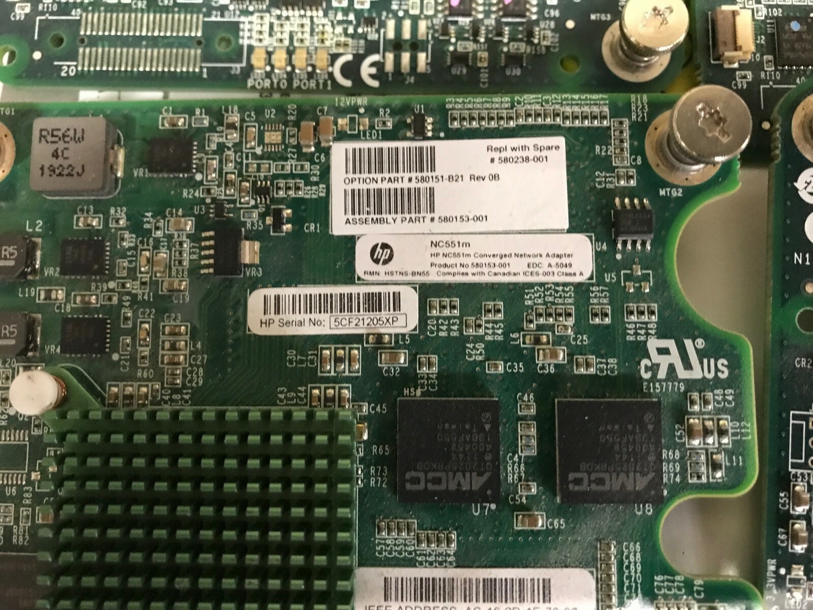 Lot of 16 HP 580151-B21 NC551M FLEXFABRIC NETWORK ADAPTER 580238-001 580153-001