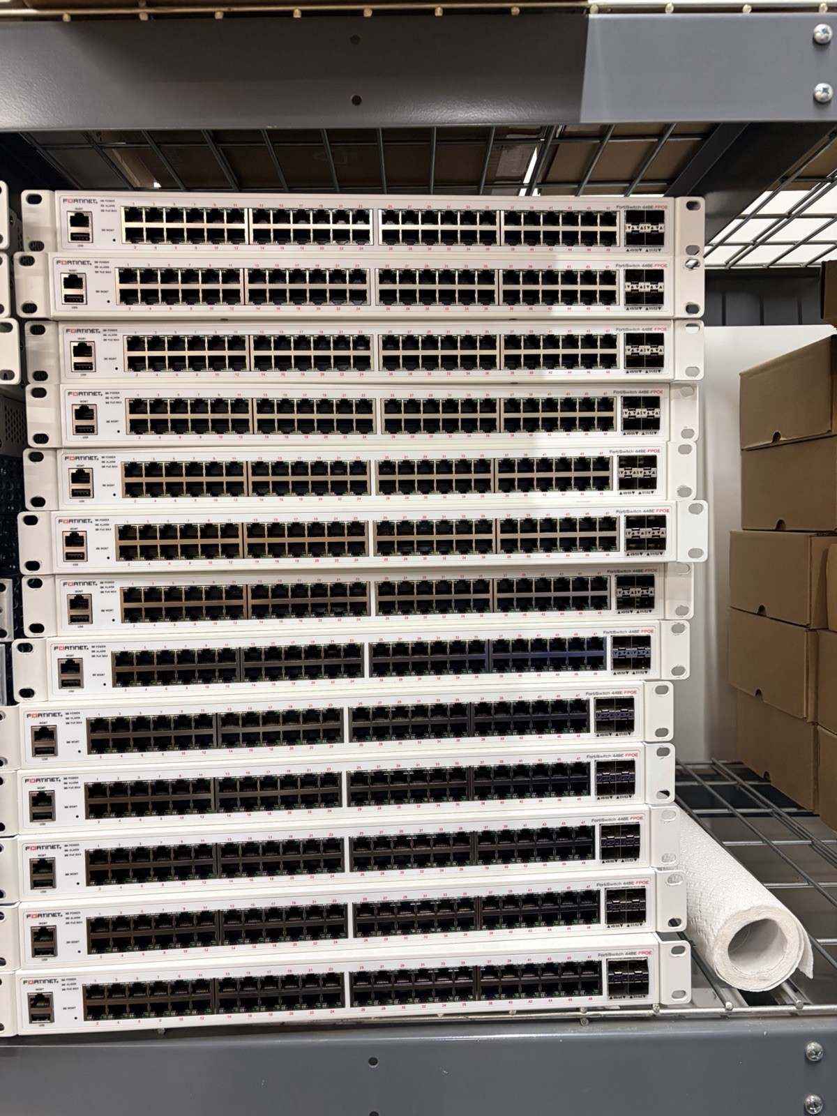 FORTINET FORTISWITCH 448E-FPOE 48 Port Ethernet Switch with Mounts & Power
