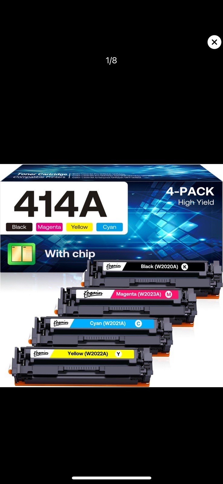 Kogain 414A Toner Cartridges (with Chip) Compatible for HP 414 W2020A 414X