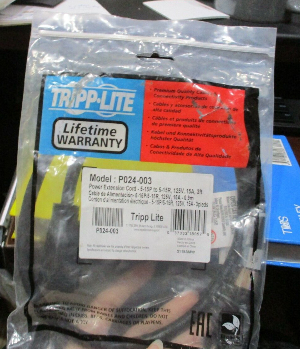 TRIPP LITE Premium Cables & Connectivity Model P024-003 Power Extension Cord