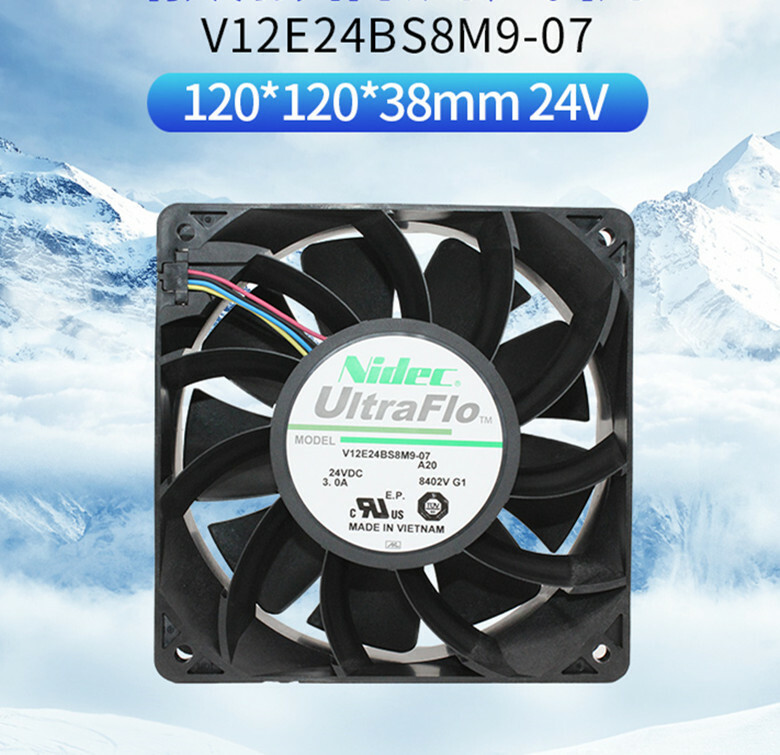 Nidec V12E24BS8M9-07 12038 12cm 24V 3.0A Inverter Violent Cooling Fan 4-wire