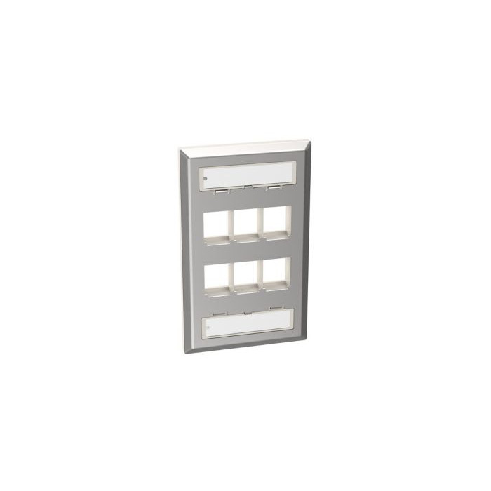 Panduit NKF6S Faceplate Stainless Steel 6-Port Single Gang Metallic