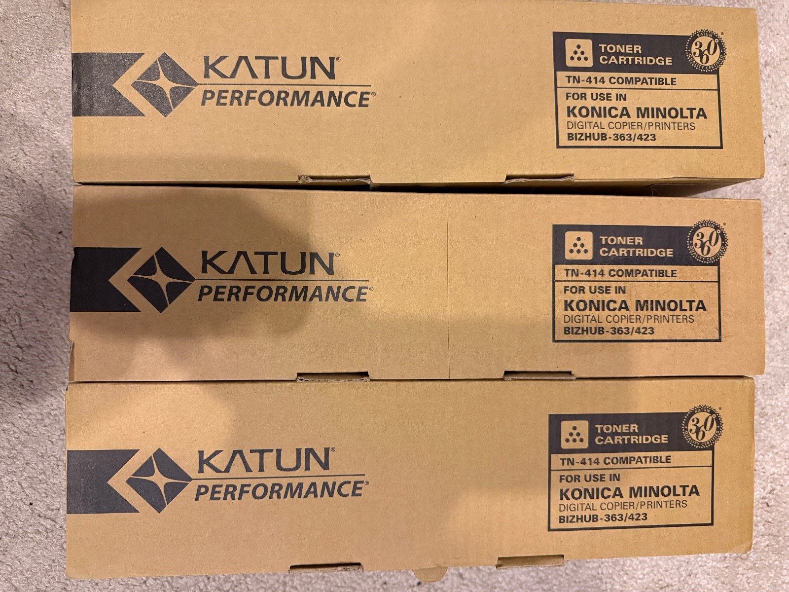 Lot of 3 Katun Performance Tn414 Compatible Toner Cartridge For BIZHUB 363 / 423