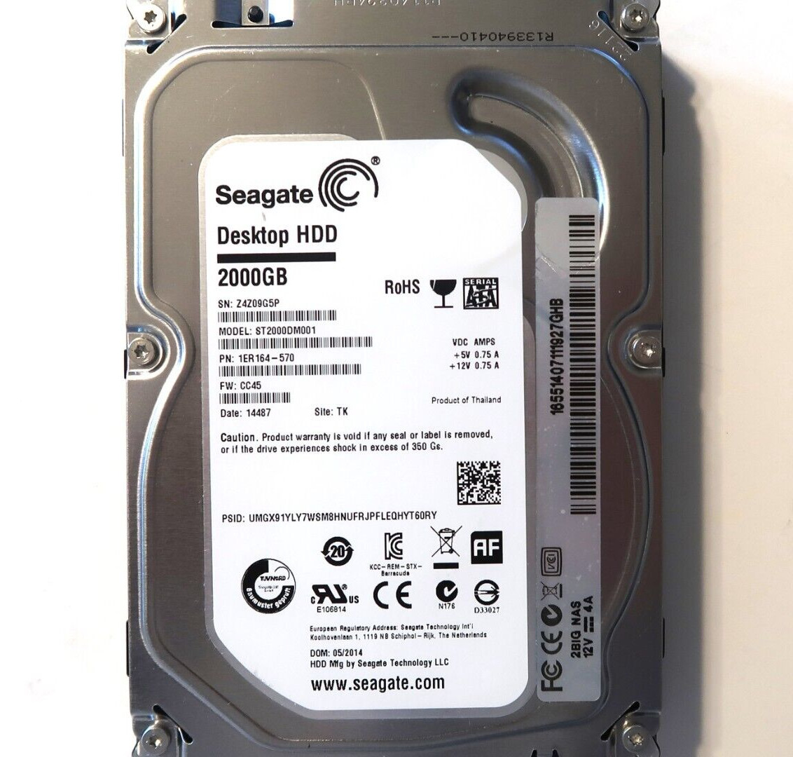 Seagate ST2000DM001 1ER164-570 CC45 TK Thailand (Z4Z0) 3.5" 2000gb Sata MAY/2014
