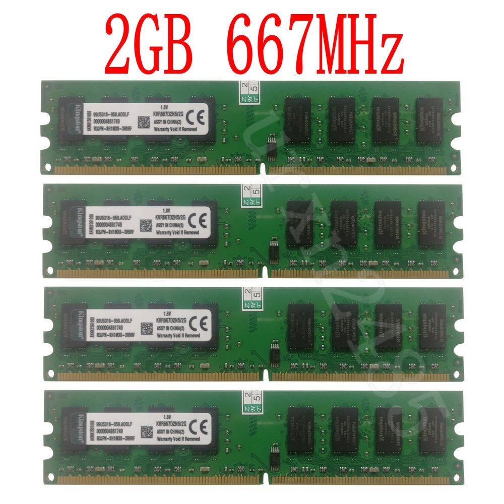 For Kingston 8GB 8G 4x 2GB PC2-5300 667 DDR2 240Pin Dual Channel Desktop Memory