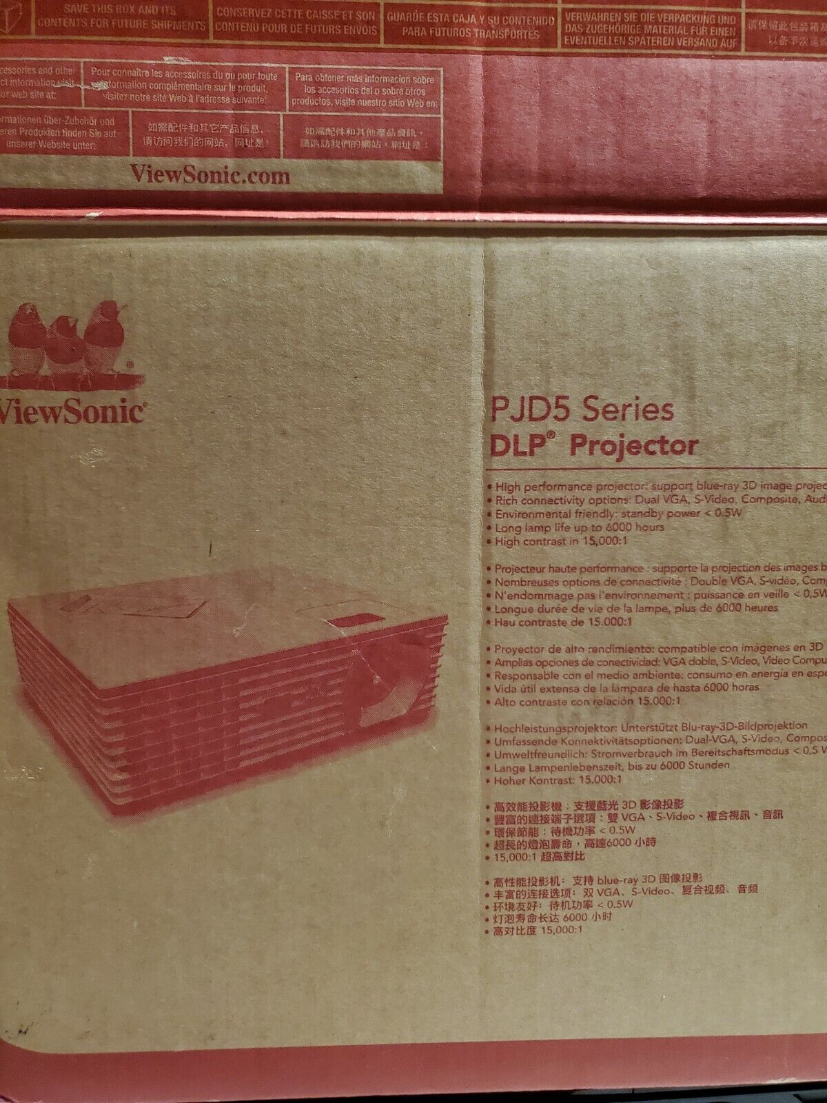ViewSonic PJD5132 DLP Projector (VS14926) 15000:1 -4:3- 800x600 In Original Box