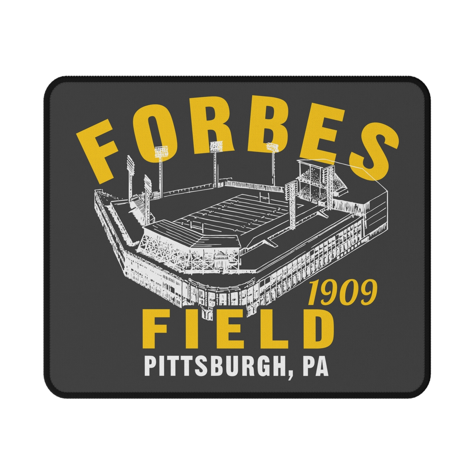 Forbes Field 1909 Rubber Base Computer Mouse Pad - Pittsburgh Steelers