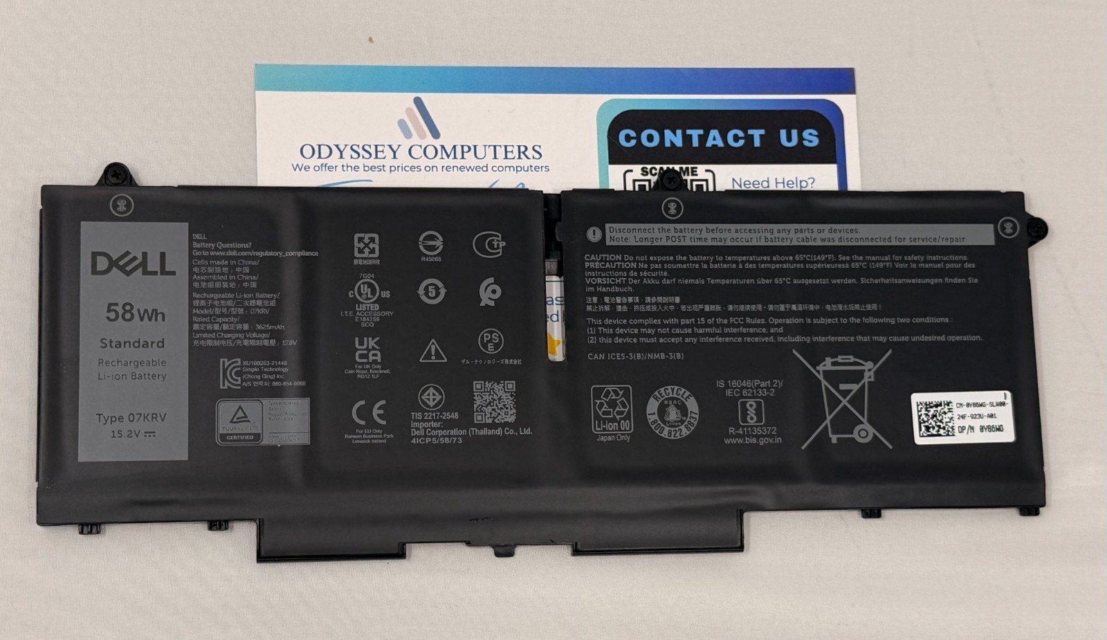 Genuine Dell Latitude 07KRV Li-ion OEM Battery 5330 7330 7430