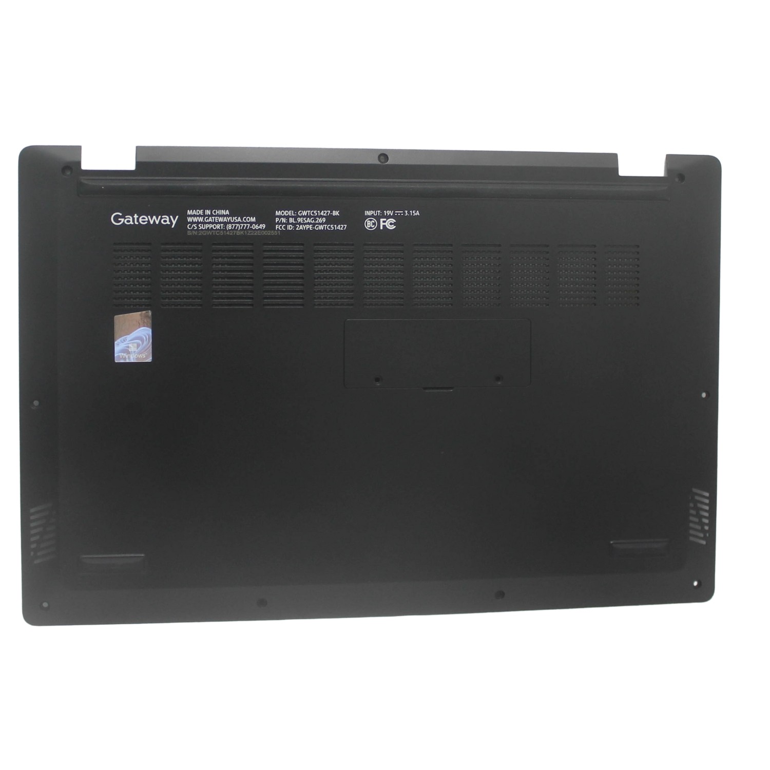 GWTC51427-BK-BASE Gateway Bottom Base Cover Black Gwtc51427-Bk "GRADE A"