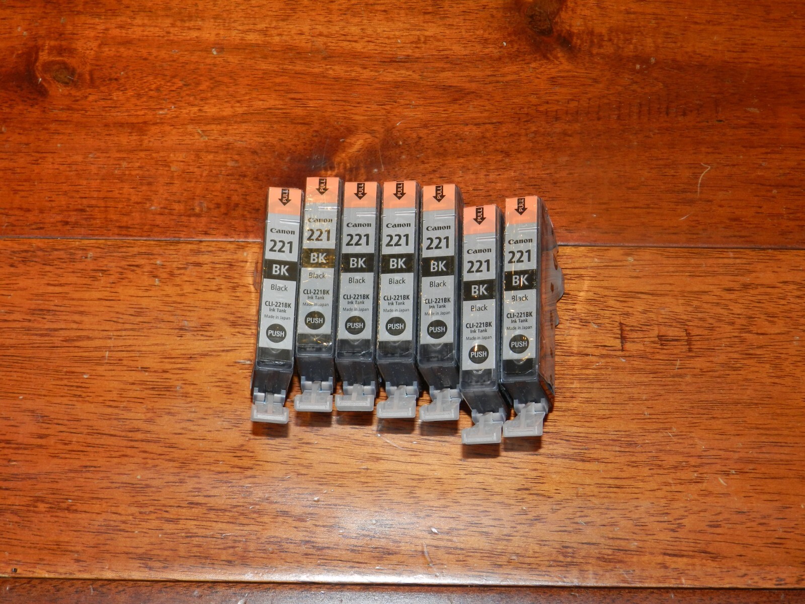 Lot of 7 Canon CLI-221 Black Ink Cartridge CLI-221BK Sealed Genuine
