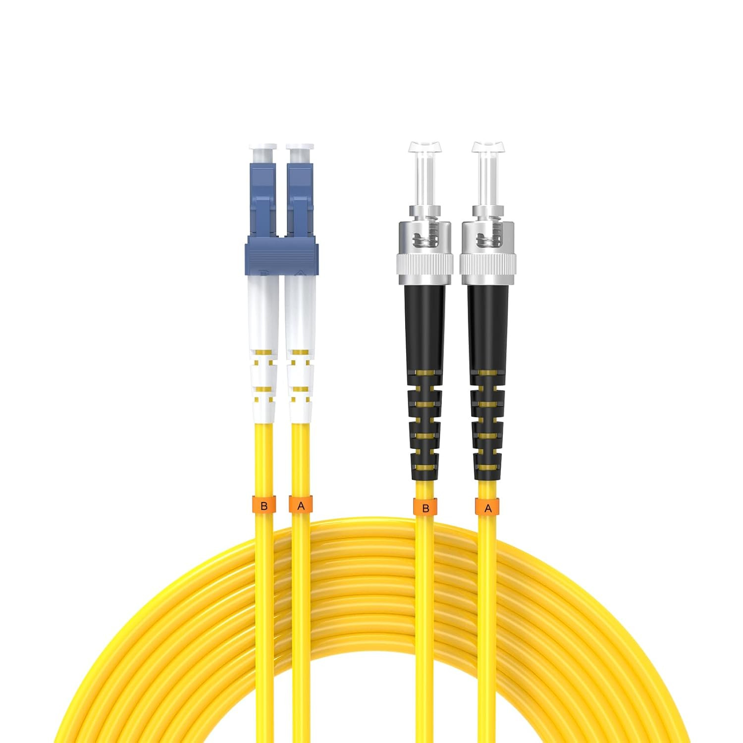 15Meters 50Ft LC/UPC-ST/UPC Single-Mode Fiber Optic Cable LC to ST OS2 Jumper Op