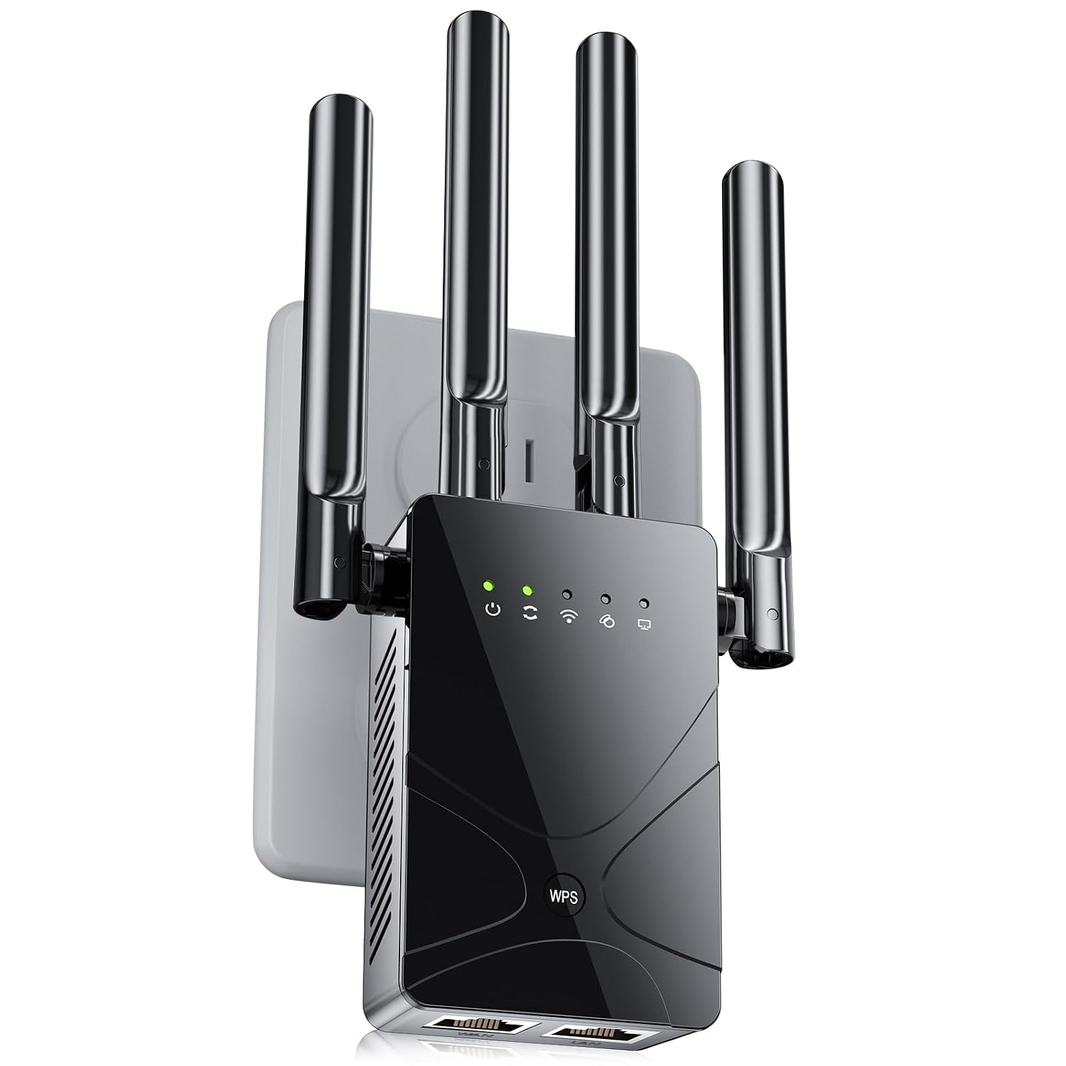 WiFi Extender 18888 Sq.ft Signal Booster 4-Antenna Dual Ethernet 5-Mode