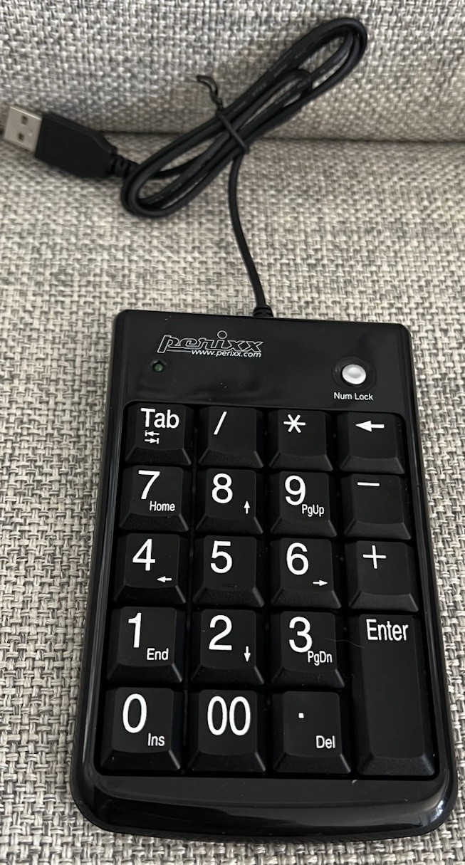 USB Wired Numeric Keypad - 19 Keys Big Print Font for Enhanced Productivity New