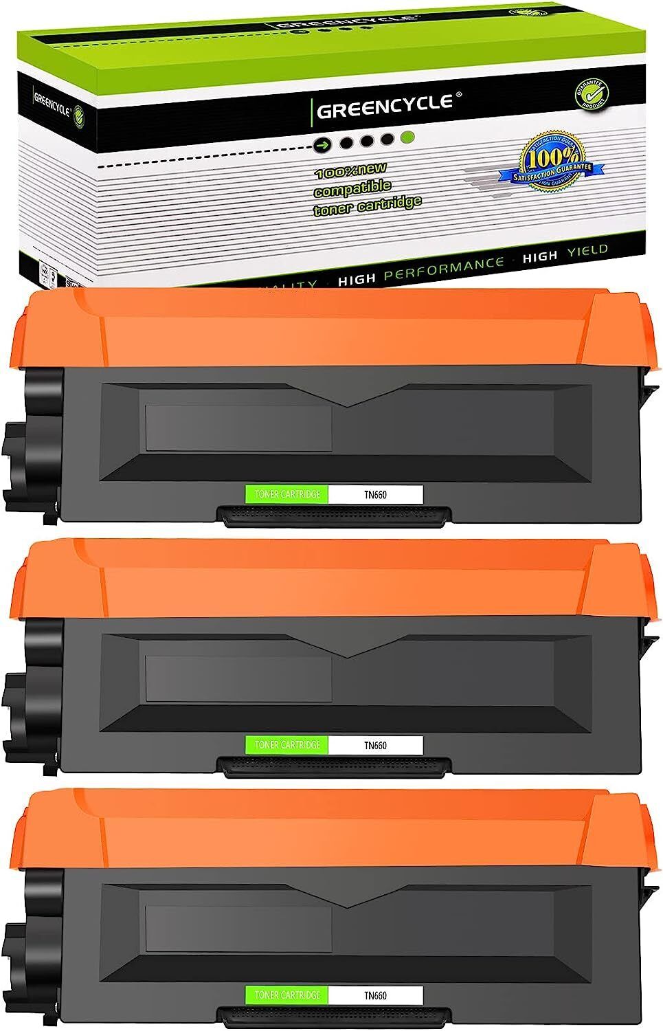 greencycle 3 Pack TN660 Black Toner Cartridge Compatible for Brother MFC-L2700dw