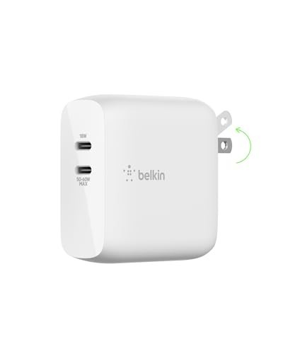 Belkin BC Dual USB C PD Gan W Charger WCB002DQWH UPC 745883840823
