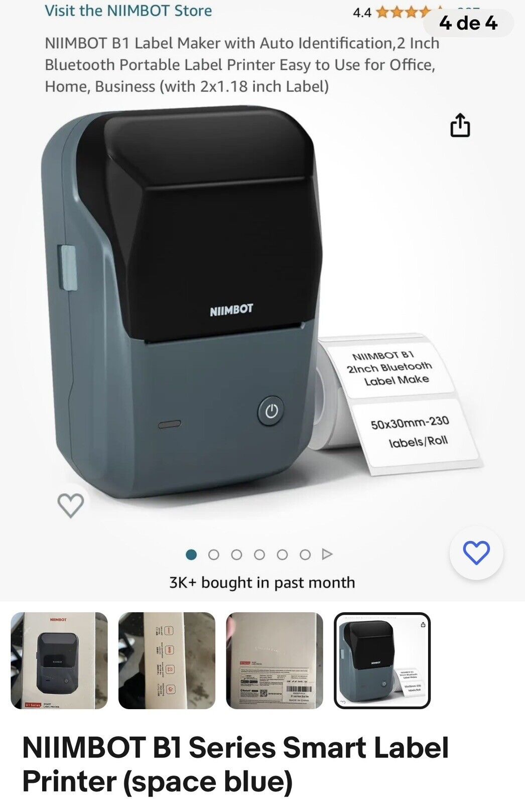 Open Box NIIMBOT B1 Bluetooth Label Printer With a Roll Of Label
