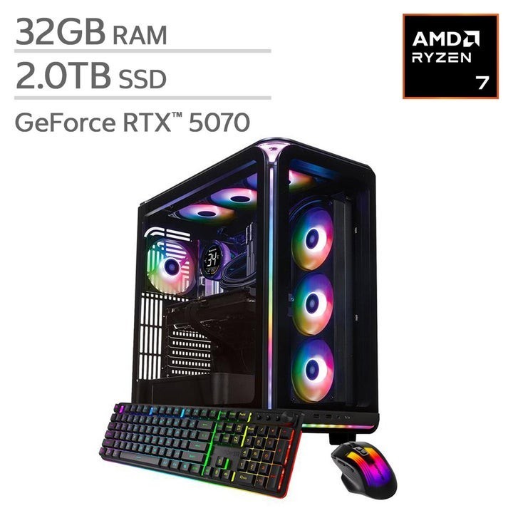 NEW iBUYPOWER Gaming PC Ryzen 7 9800X3D RTX 5070 32GB DDR5 2TB SSD Windows 11