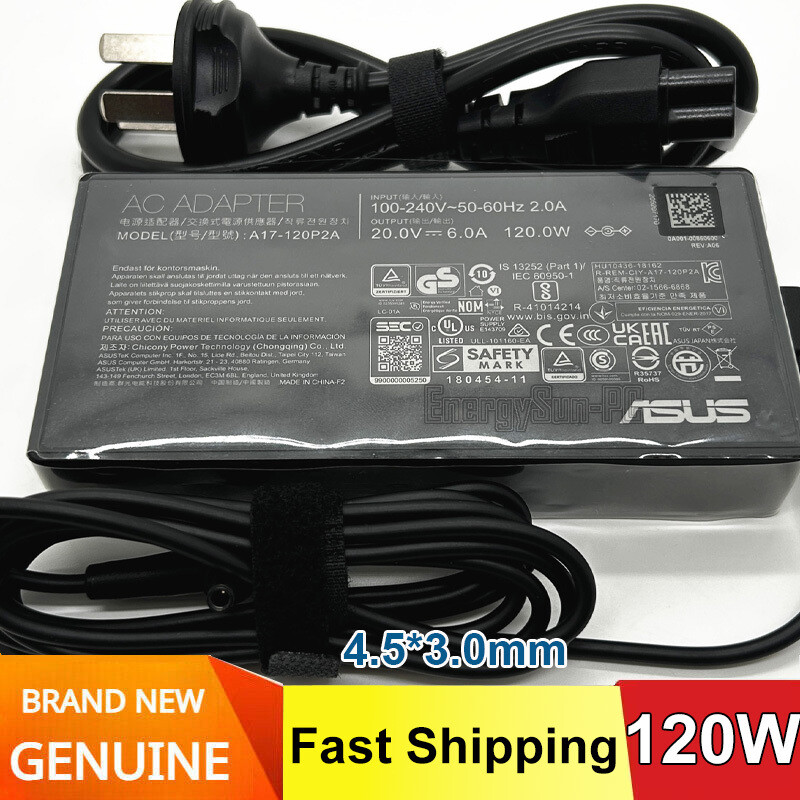 120W Original ASUS Laptop Charger PRO12 14 15 A17-120P2A Power Adapter 4.5*3.0mm