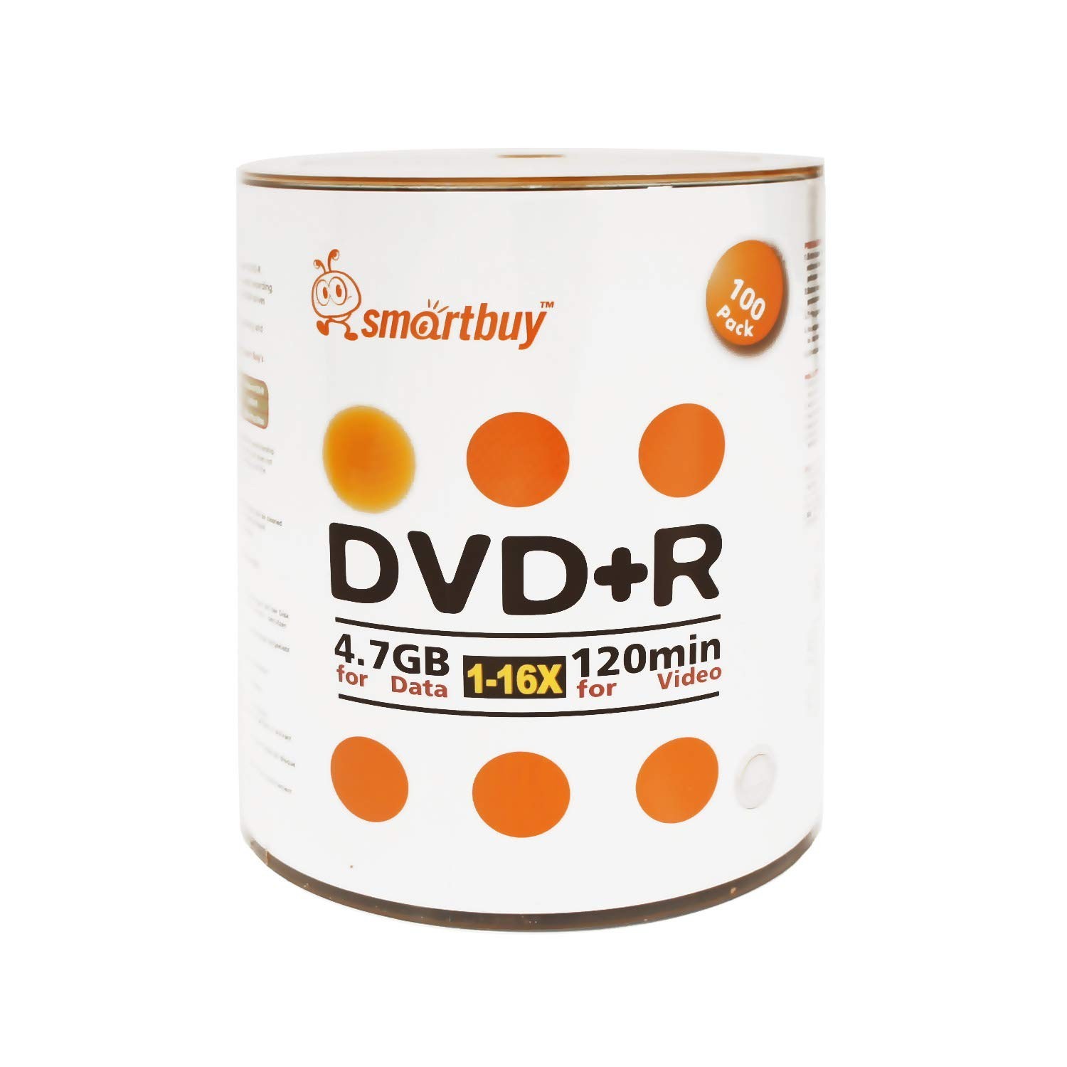 Smart Buy 100 Pack DVD+R 4.7gb 16x Logo Blank Data Video Movie Recordable Dis...