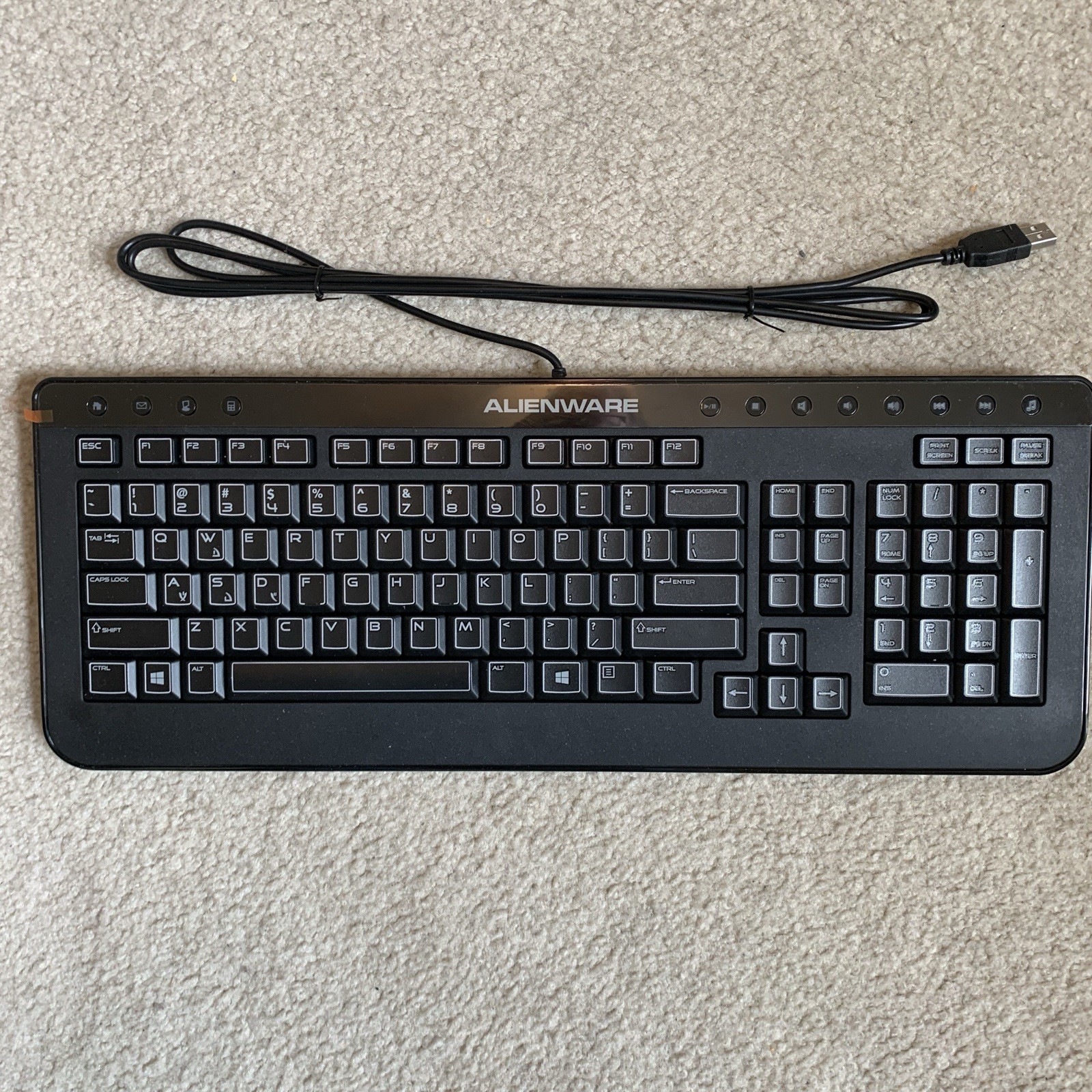 Alienware Keyboard SK-8165 Black USB Wired PC Gaming Multimedia NEW OPEN BOX