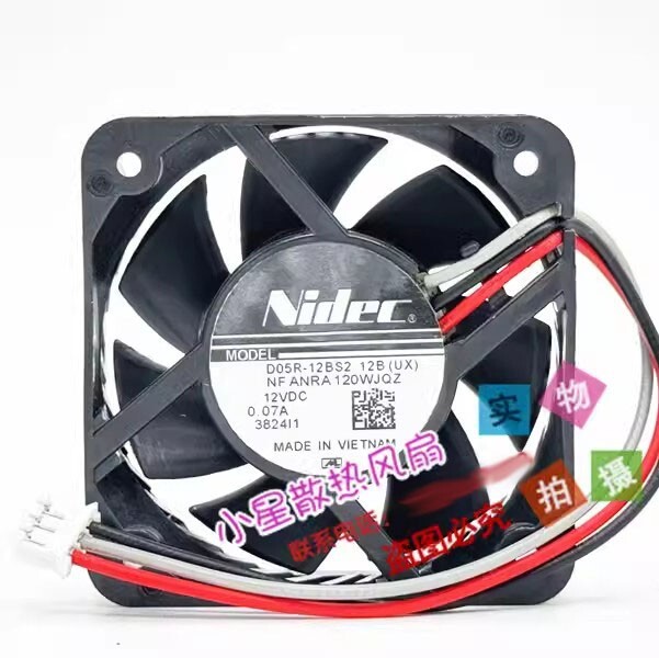 Nidec D05R-12BS2 12B 5015 DC12V 0.07A 5CM 3-Pin Silent DC Cooling Fan