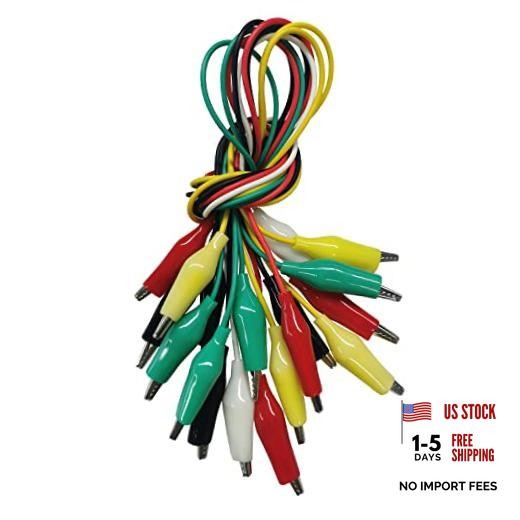 10PCS Premium Alligator Clips Electrical, 5 Colors Test Leads with 10pcs