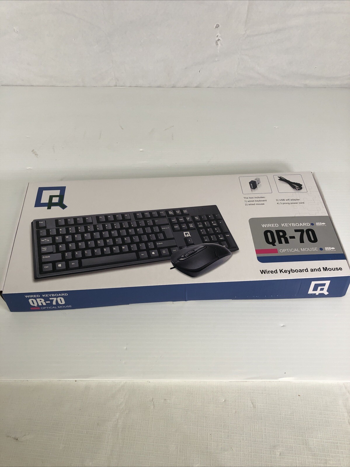 QR-70 USB Wired Optical Mouse and Keyboard 802.11N USB Wifi Adapter (Brand New)
