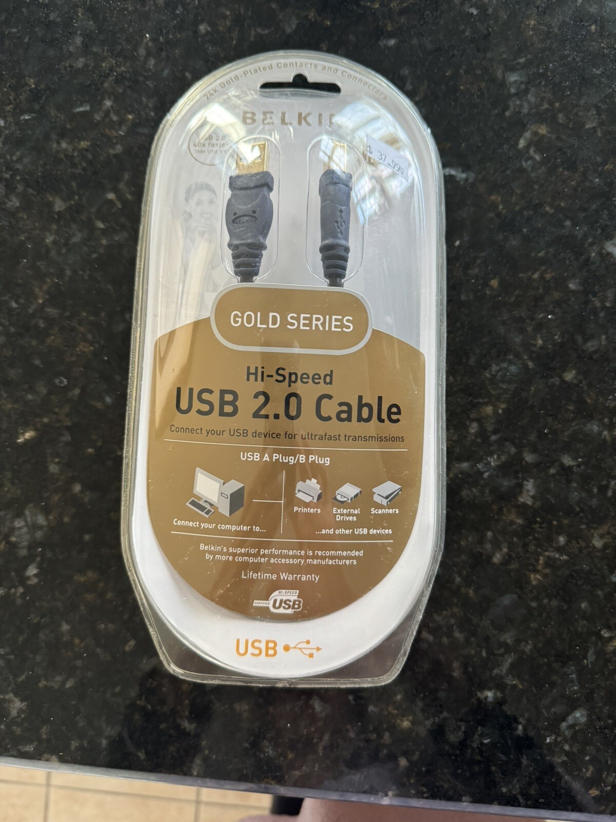 Belkin USB2 Hi-Speed USB Cable 24K Gold Plated Series 6 Ft, Type A-B 40 X Faster