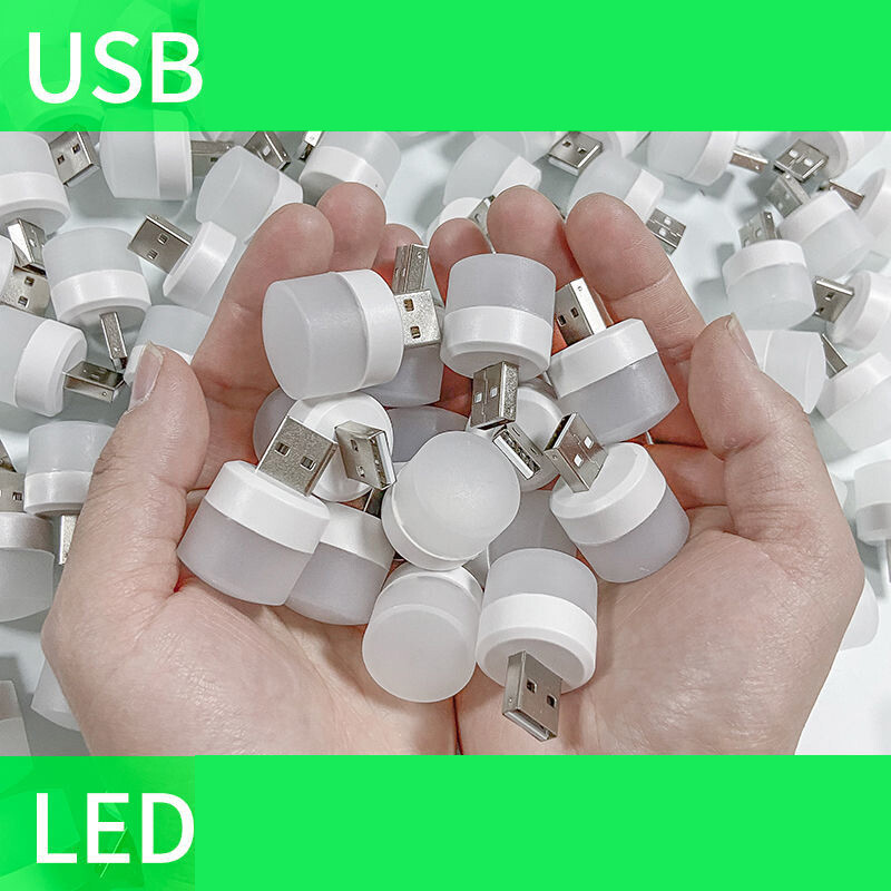10 Pcs Usb Light Rechargeable Night LED Atmosphere White Travel