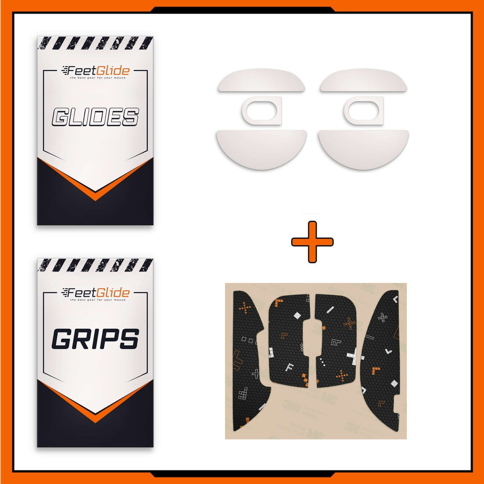 FeetGlide PTFE Mouse Skates & Grip Tape Bundle for Xtrfy M68 / M68 Pro