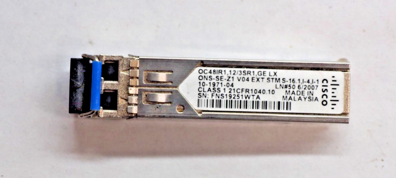 Cisco ONS-SE-Z1 WMOTCZPAAA 10-1971-04 OC48IR1,12/3SR1,GE Optical Transceiver