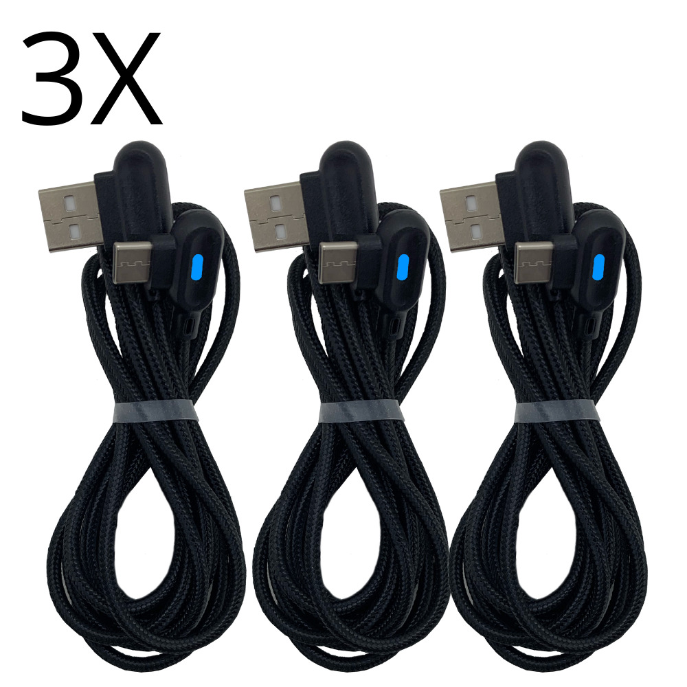 USB-C 90 Degree Right Angle Type C Adapter Cord Data Sync Charging Charger Cable