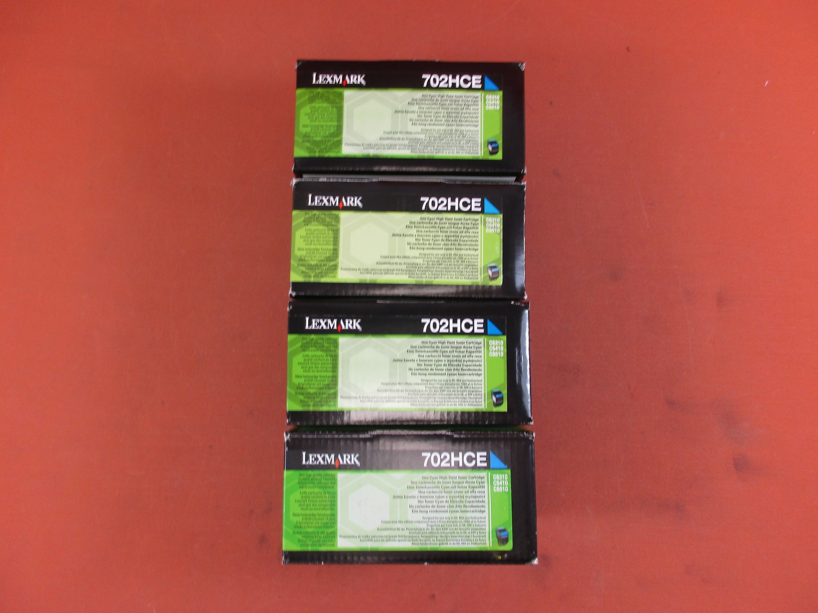 4x Genuine Lexmark 702HCE Cyan Original Packaging