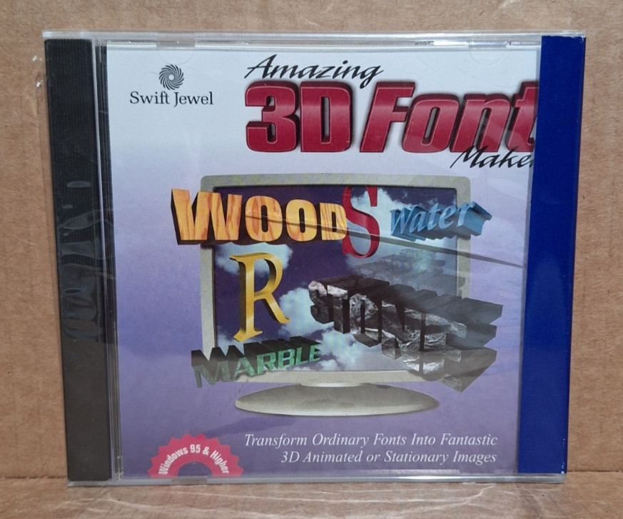 Amazing 3D Font Maker (PC) by Swift Jewel - New / Sealed