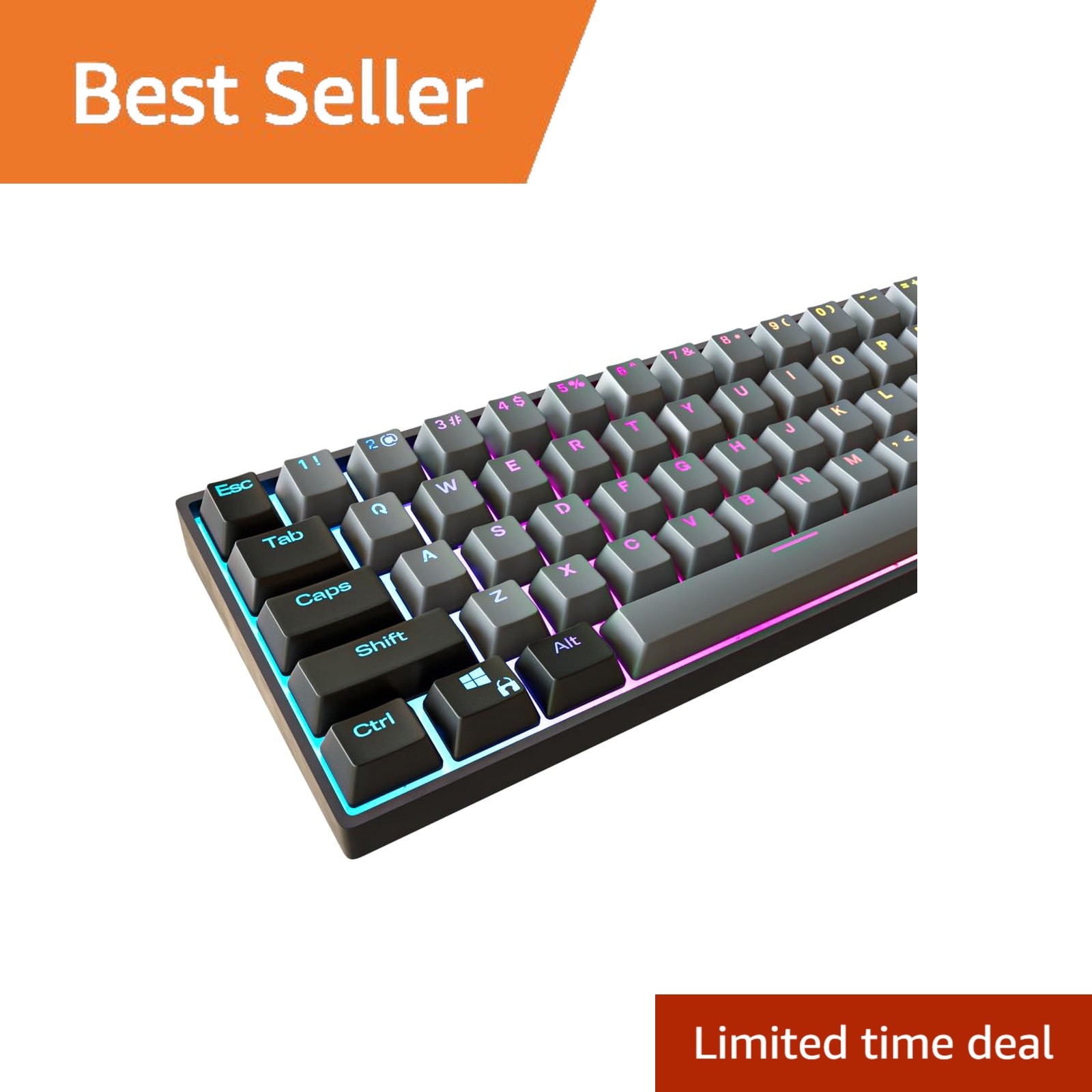 Kraken Keycaps Stealth Edition RGB Backlit PBT Set Black and Grey
