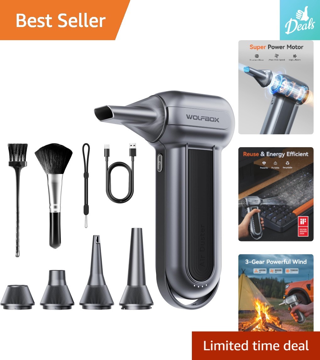 MF100 Electric Air Duster - 150,000 RPM Cordless Cleaner for Home & Electronics