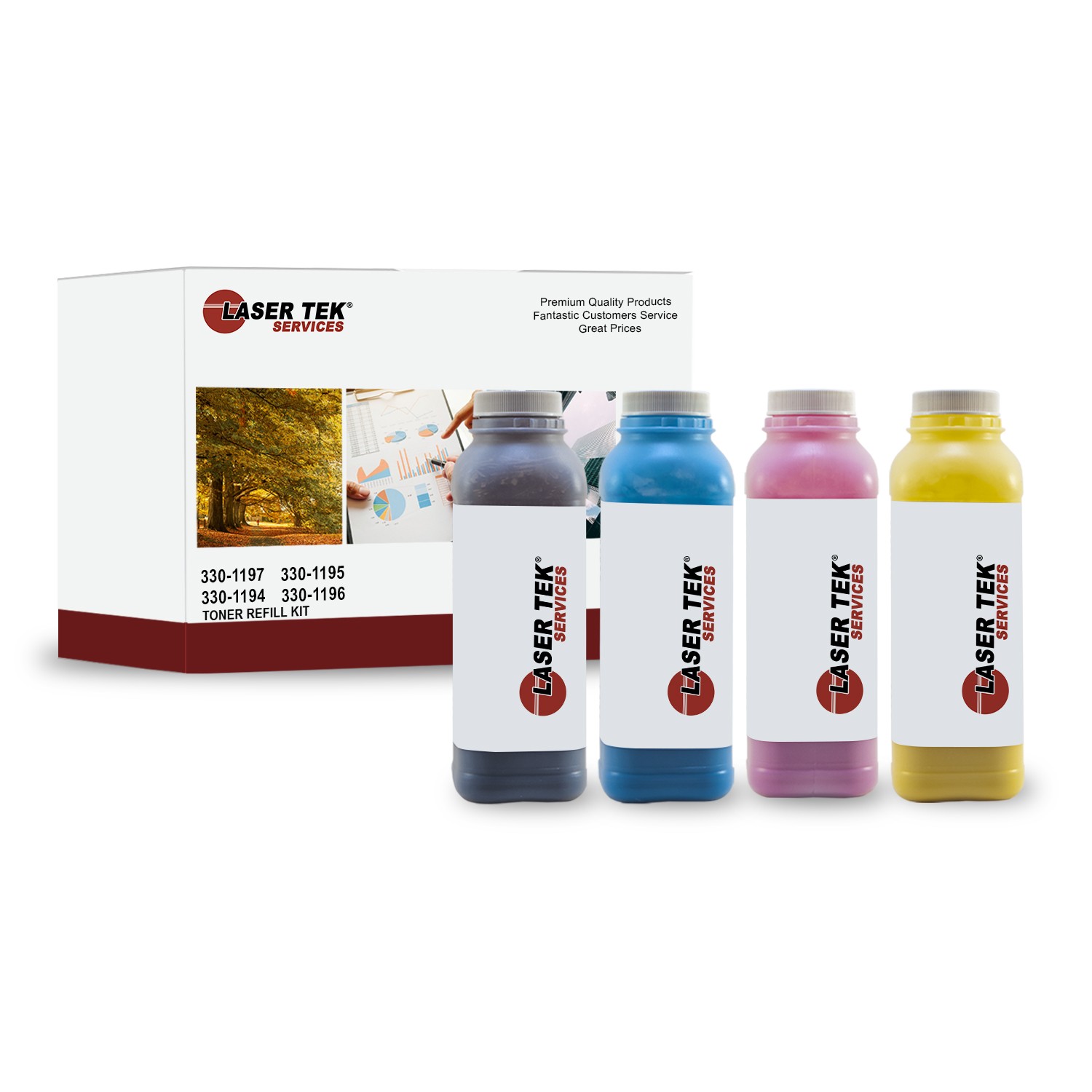 4Pk LTS G486F G483F G484F G485F HY Toner Refill Kit Compatible for Dell 3130